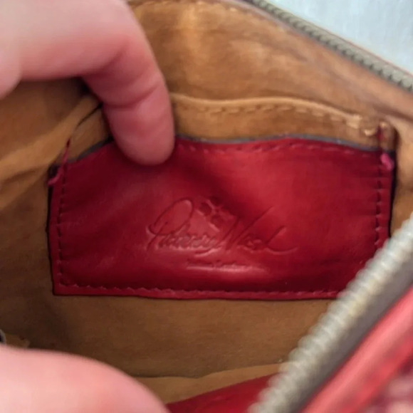 Patricia Nash Leather Sherpa Berry Red Wristlet wallet - Picture 5 of 6